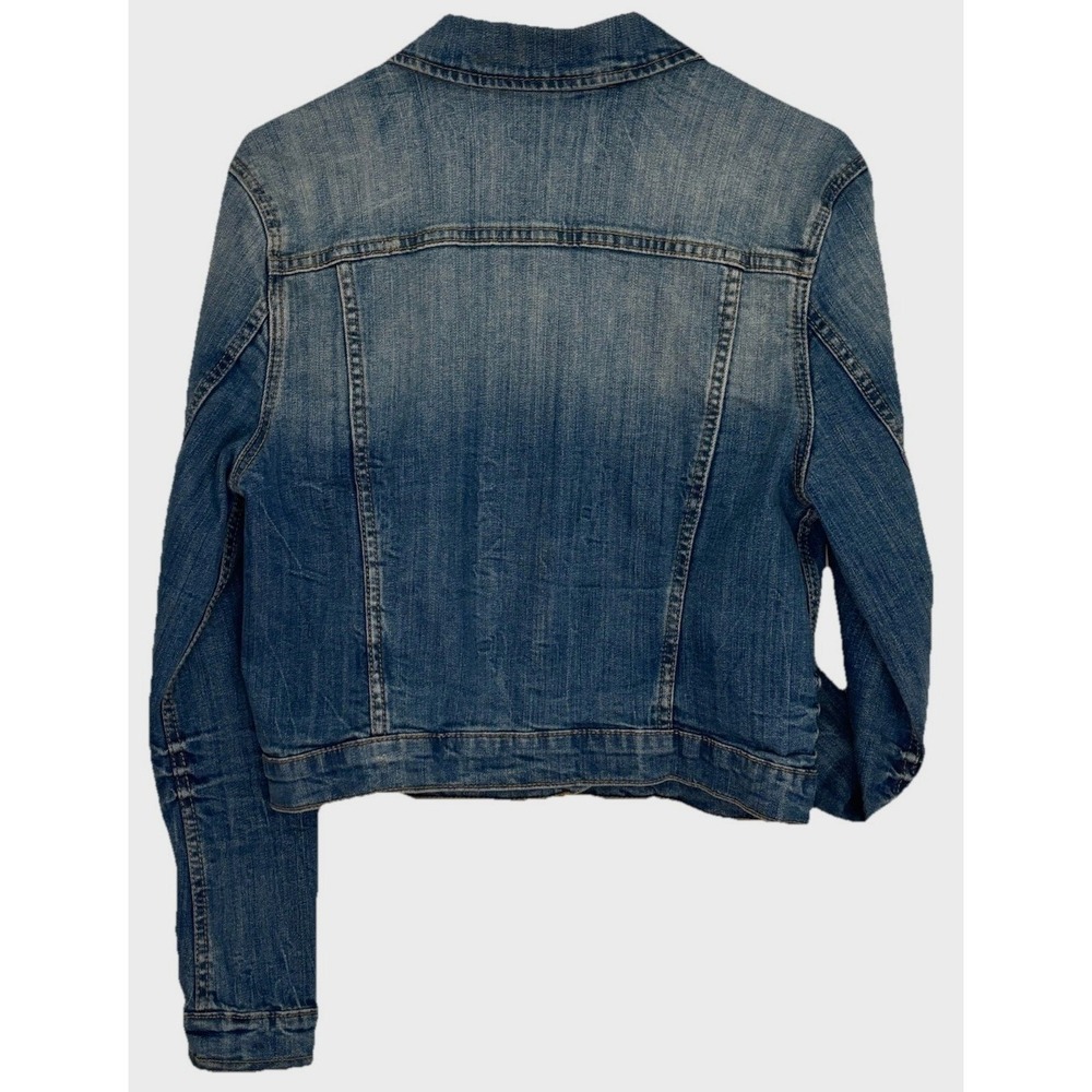 Joe Fresh Womens Denim Jacket Medium Wash Blue Trucker Jean Coat Size Large - Picture 4 of 13